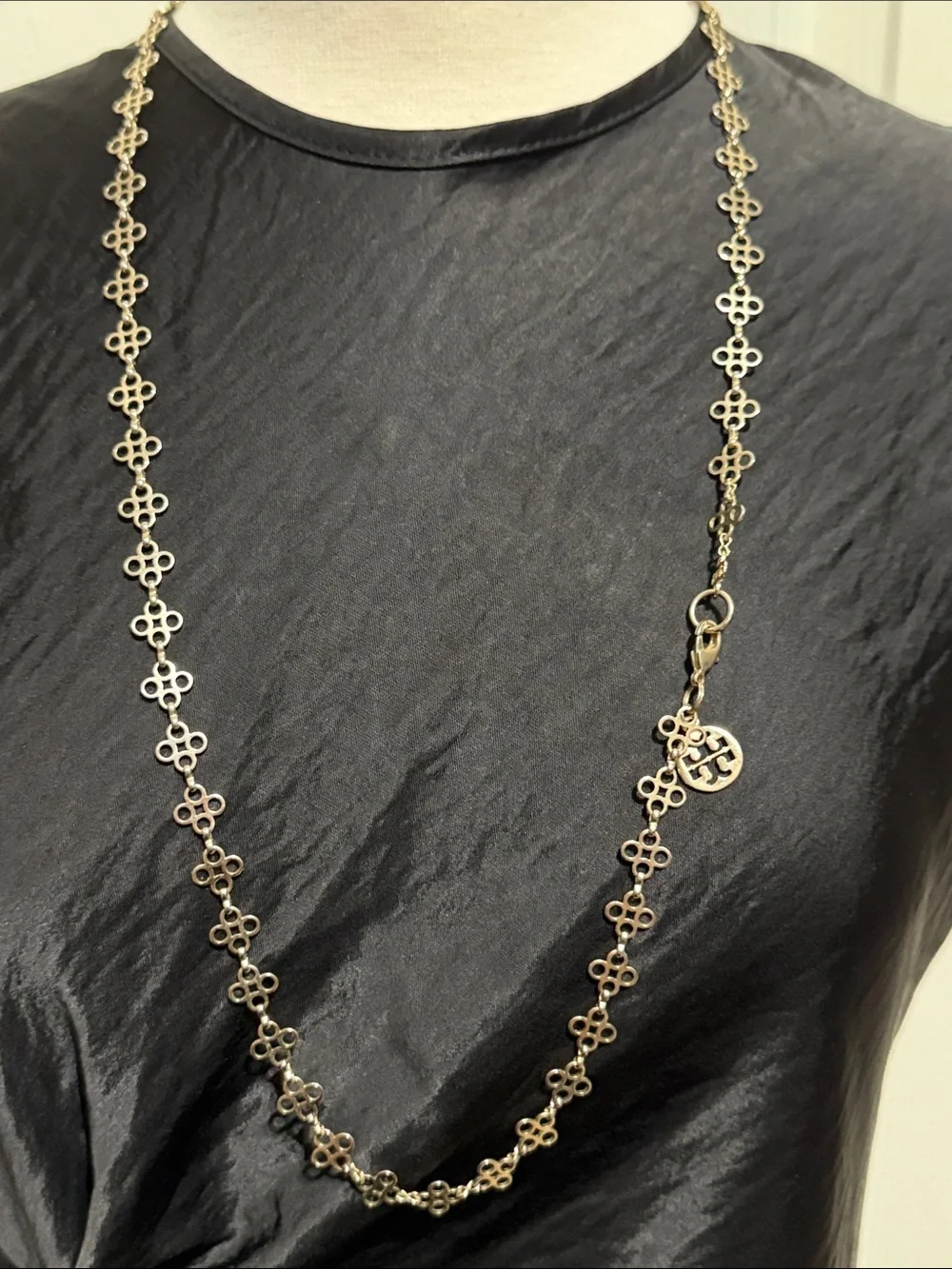 Tory Burch Quatrefoil Gold Long Necklace”